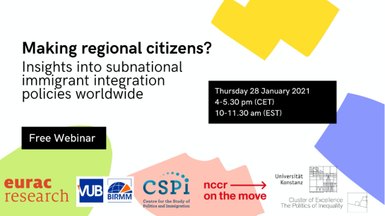 Banner for: Making regional citizens? Insights into subnational immigrant integration policies worldwide. 